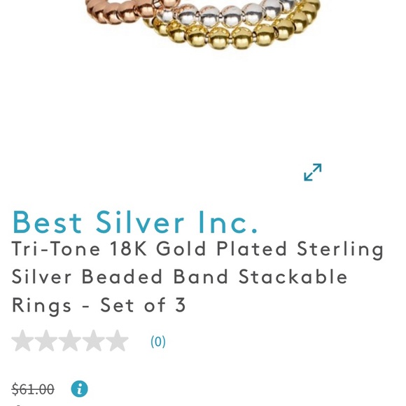 NWOT Tri-Tone Stackable Rings - Set of 3 - Picture 2 of 5